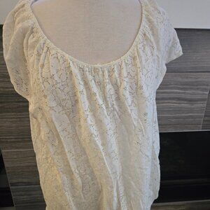 🤍 George Plus Lace Cap Sleeve Blouse - 2X